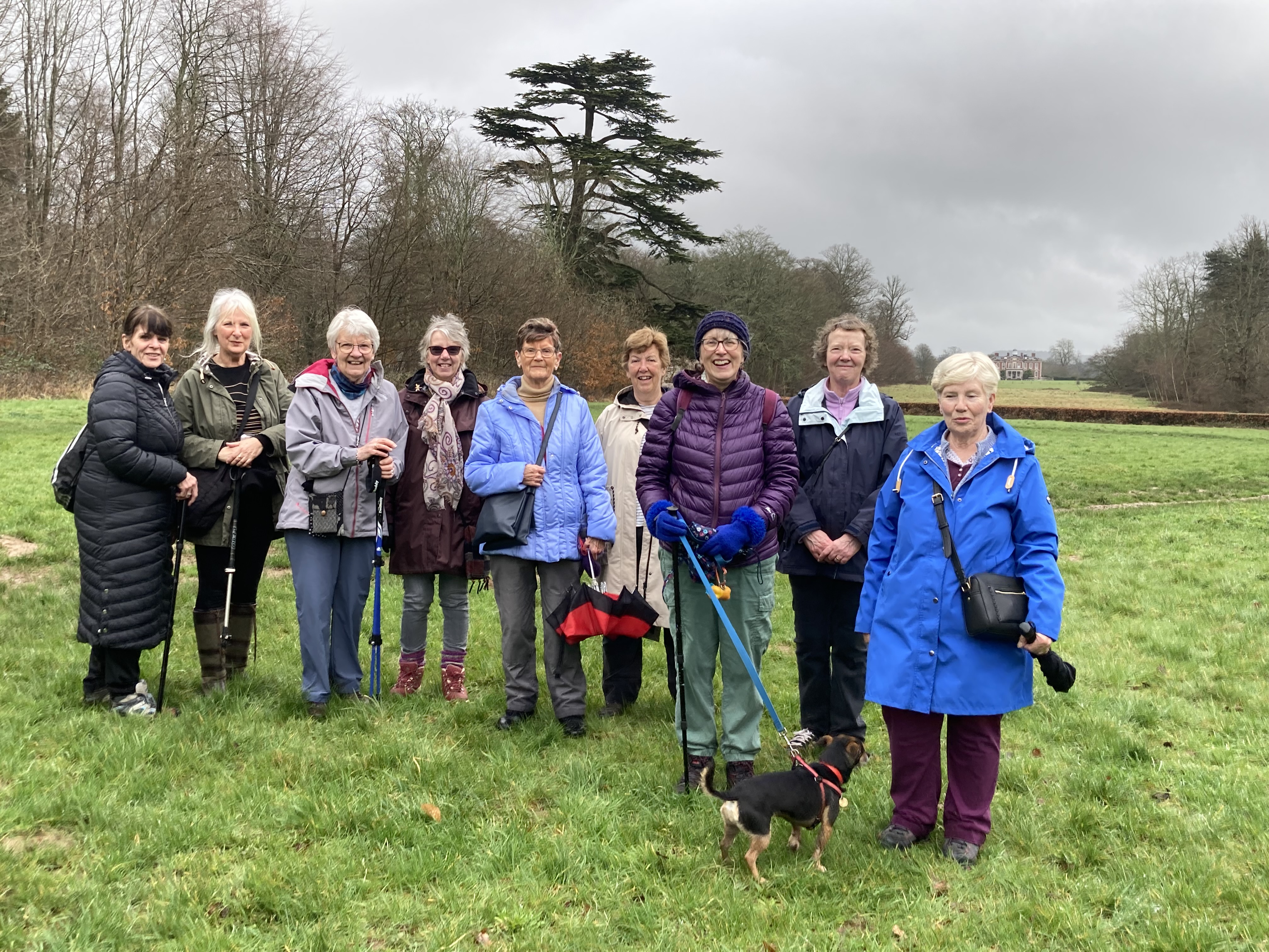 walking group photo